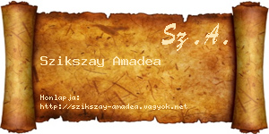 Szikszay Amadea névjegykártya